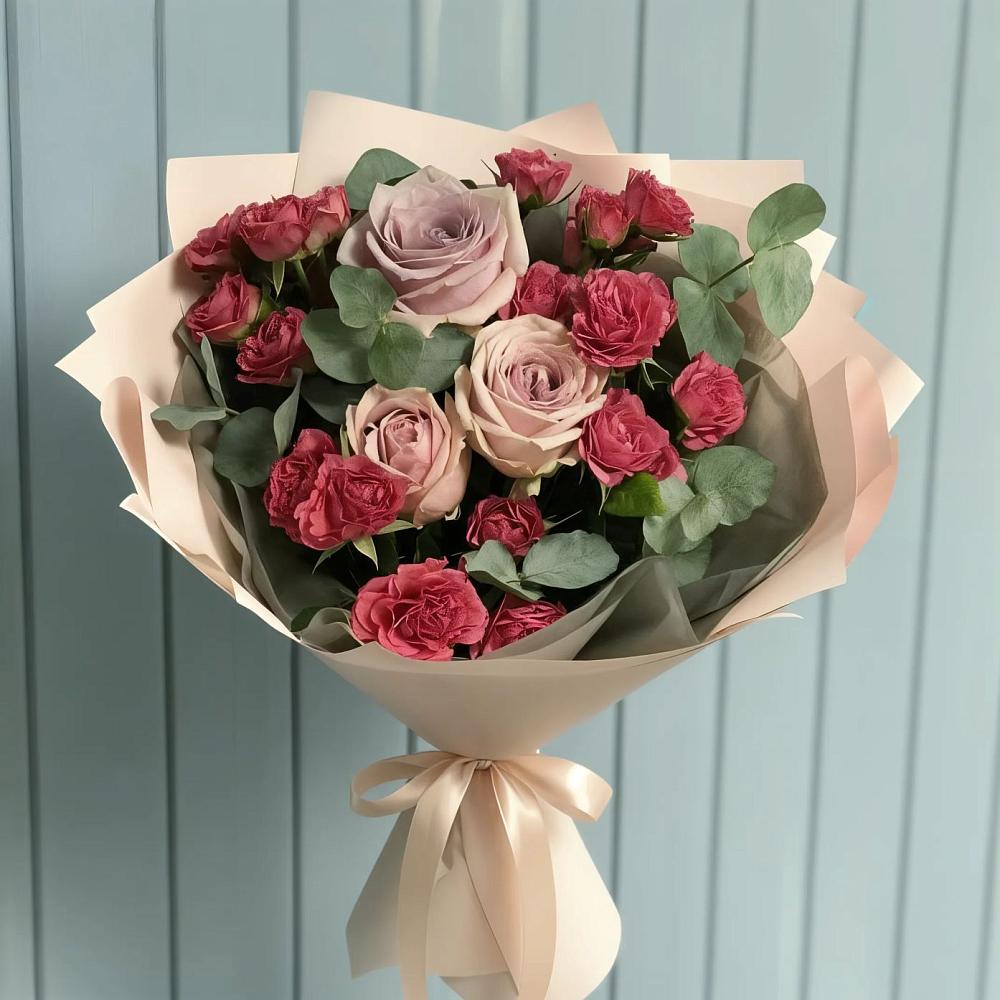 Букет цветов из: Гвоздики и Розы в Кривянской