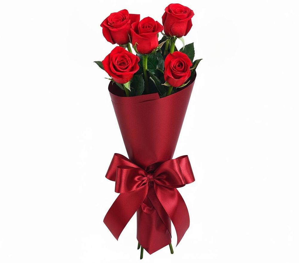 Букет 5 Красных роз Эдлесс Лав в Кривянской