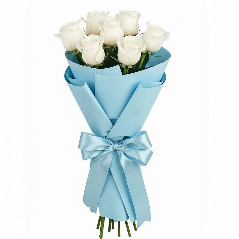 Букет 7 белых роз Проуд в Кривянской