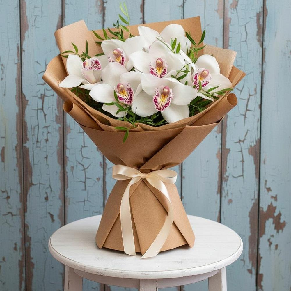 Букет цветов из: Орхидеи и Розы в Кривянской