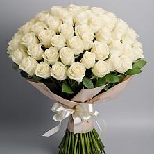 Букет 101 беля роза Белоснежка в Кривянской