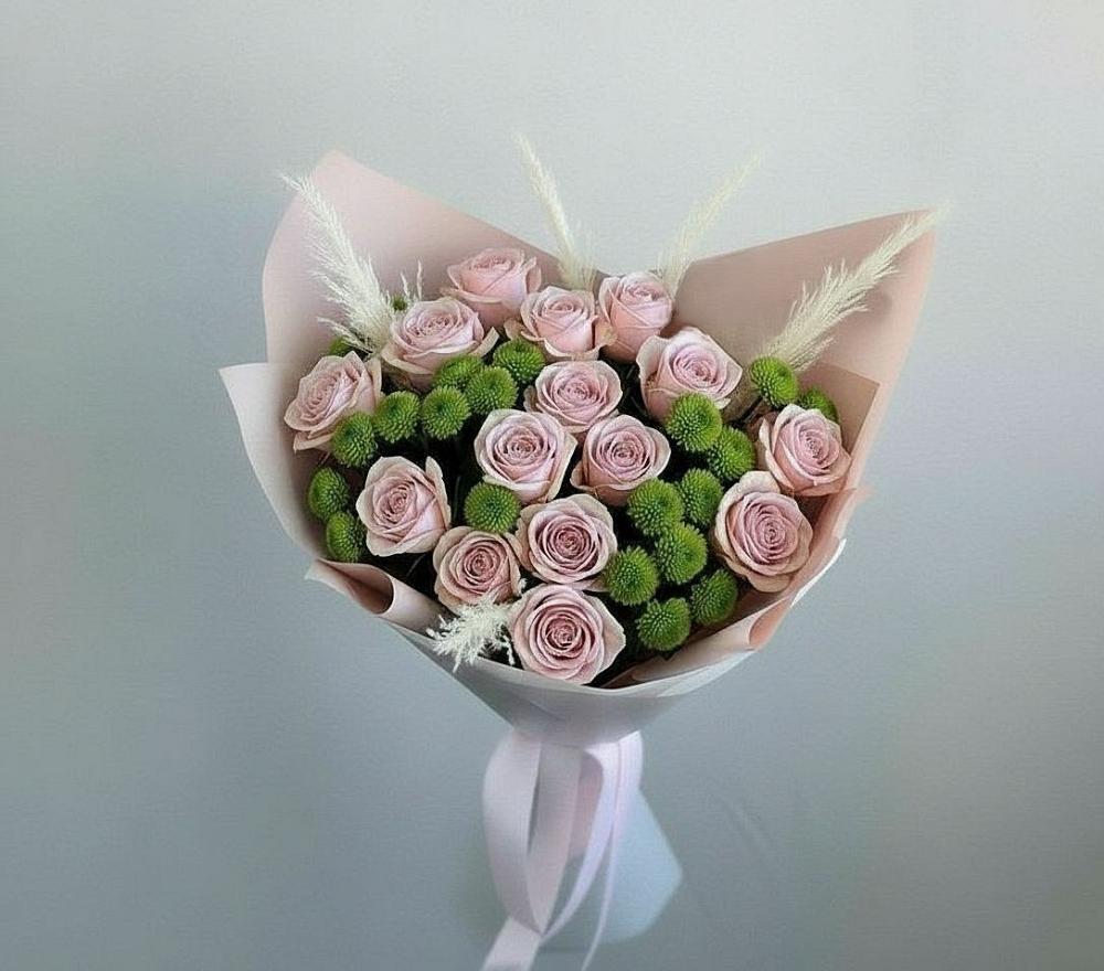 Букет цветов из: Розы и Хризантемы в Кривянской