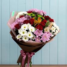 Букет цветов из:  Розы, Хризантемы и Альстромерии в Кривянской
