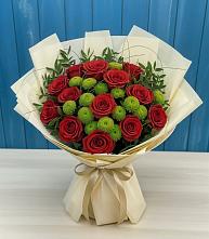 Букет цветов из:  Розы и Хризантемы в Кривянской