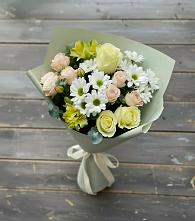 Букет цветов из:  Альстромерии, Розы и Хризантемы в Кривянской