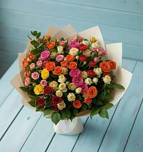 Букет Микс из разноцветных кустовых роз #REPLACE_PRED# Кривянской
